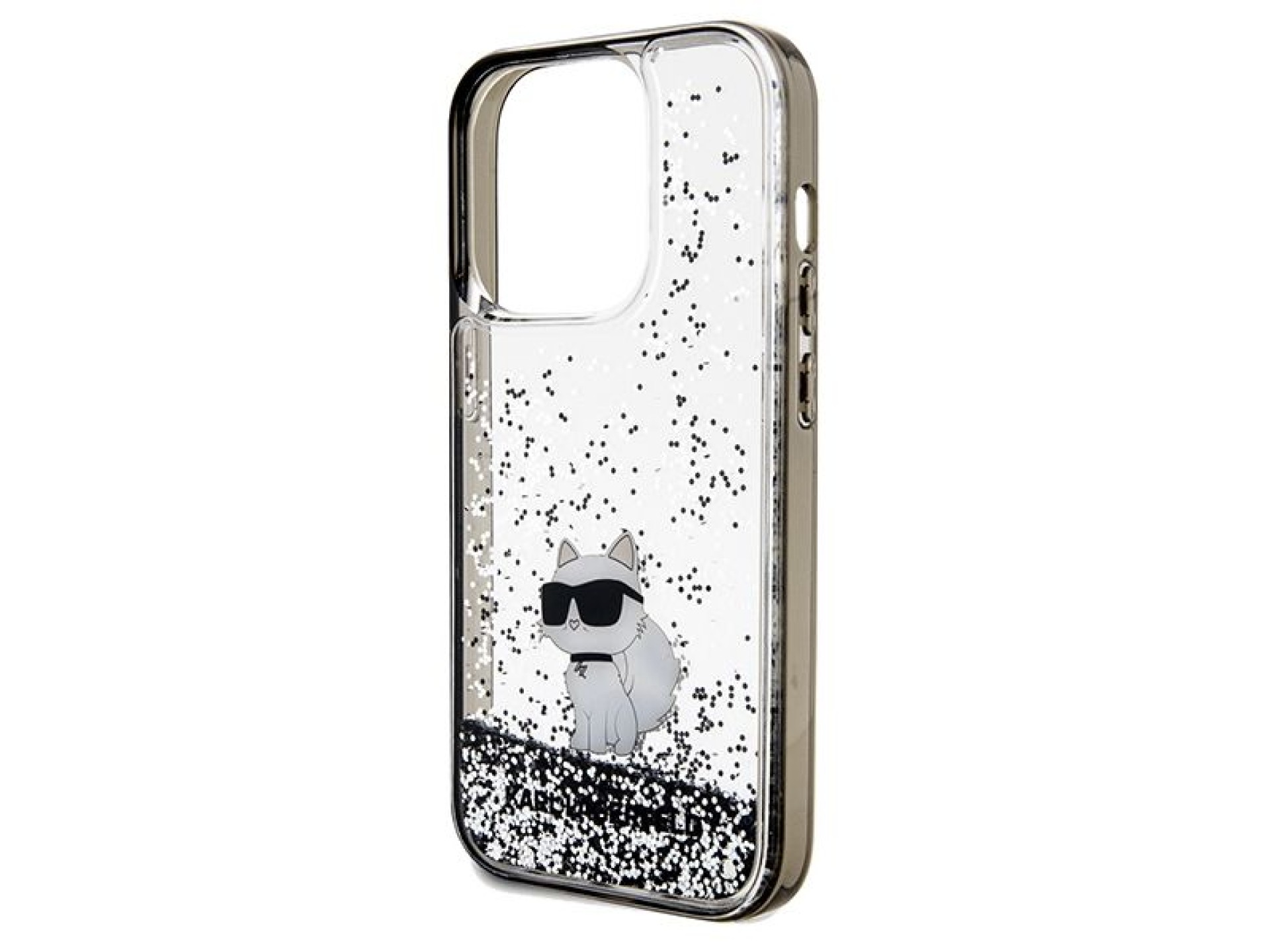 Karl Lagerfeld Liquid Glitter Choupette case for iPhone 14 Pro - transparent