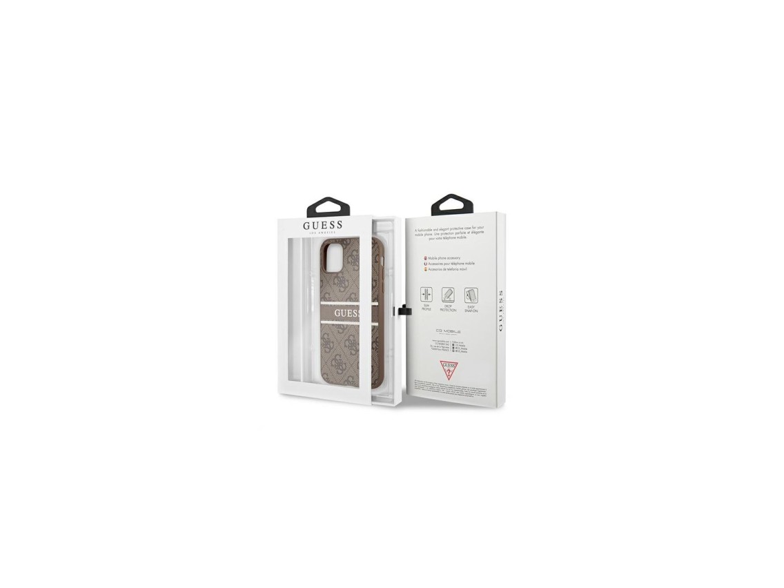 Funda Guess 4G Stripe para iPhone 11 / Xr de 6,1" - marrón