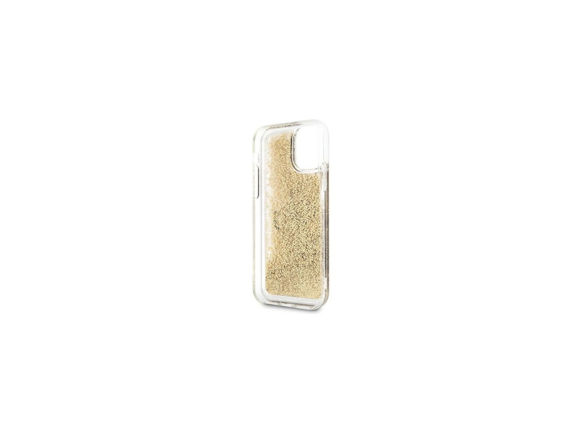 Capa Guess 4G Big Liquid Glitter para iPhone 11 6.1" / Xr - dourada