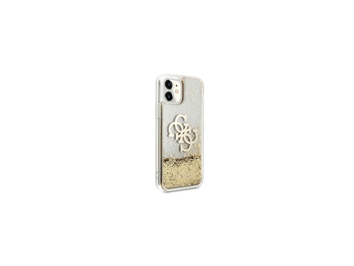 Capa Guess 4G Big Liquid Glitter para iPhone 11 6.1" / Xr - dourada