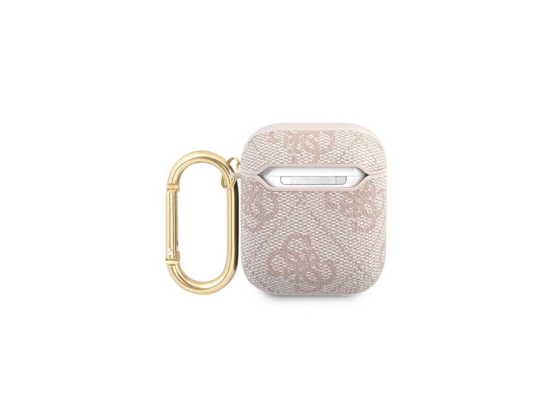 Capa Guess 4G Script Metal Collection para AirPods 1/2 - Rosa