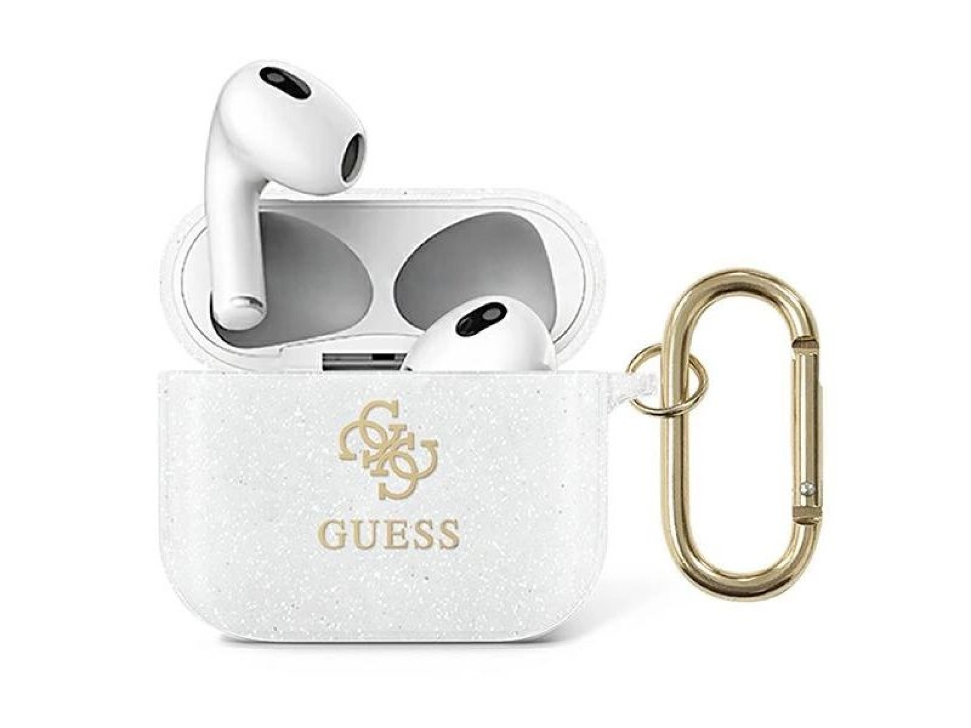 Guess GUA3UCG4GT AirPods 3 cover Transparent Glitter Collection