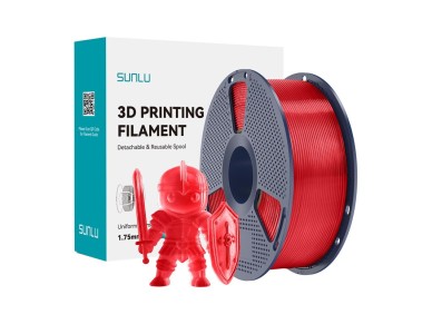 Filamento Sunlu PLA+ (Rojo transparente)