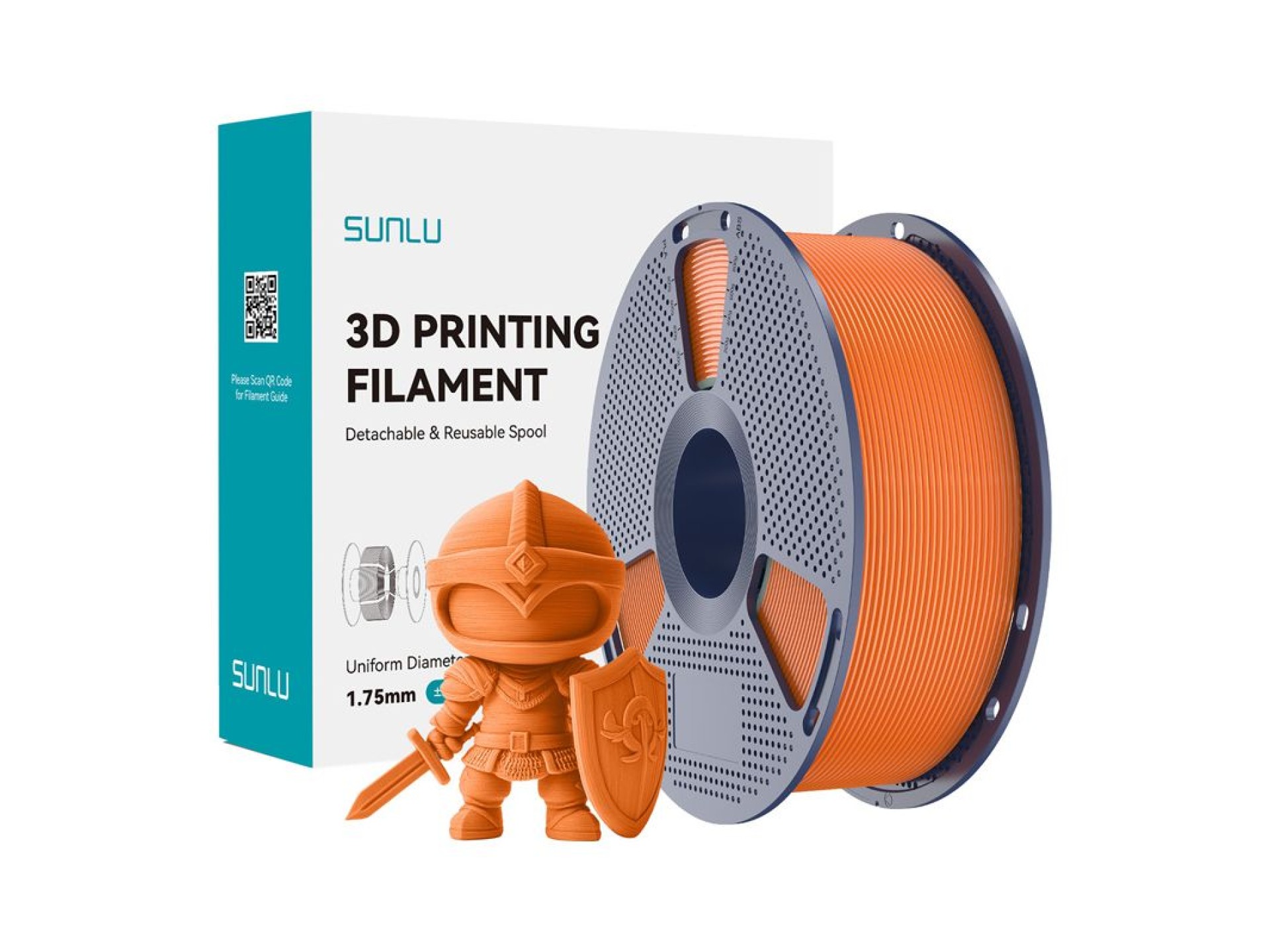 Filamento Sunlu PLA+ (Laranja Ensolarado)