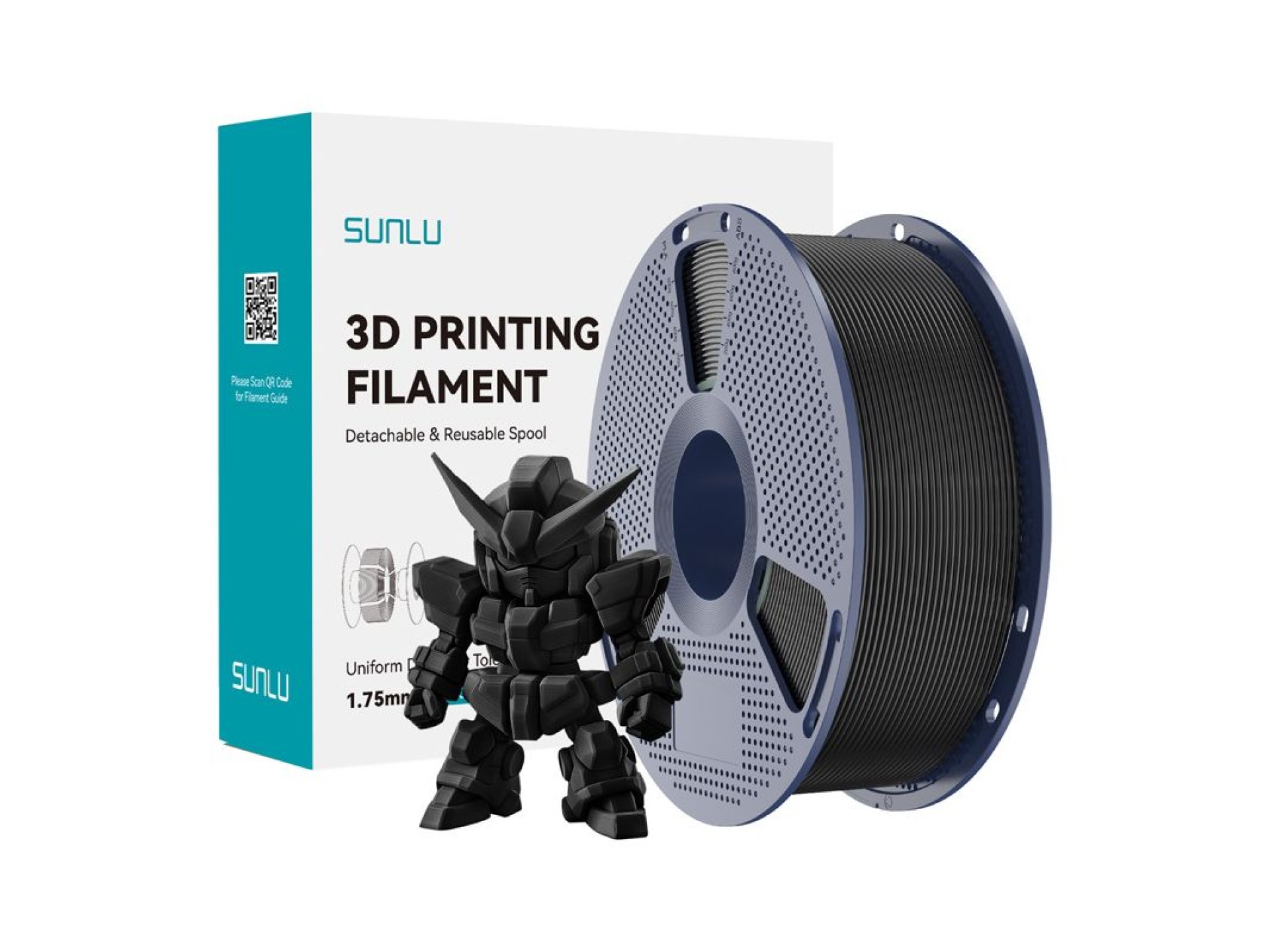 Filamento Sunlu PLA+ 2.0 (Preto)