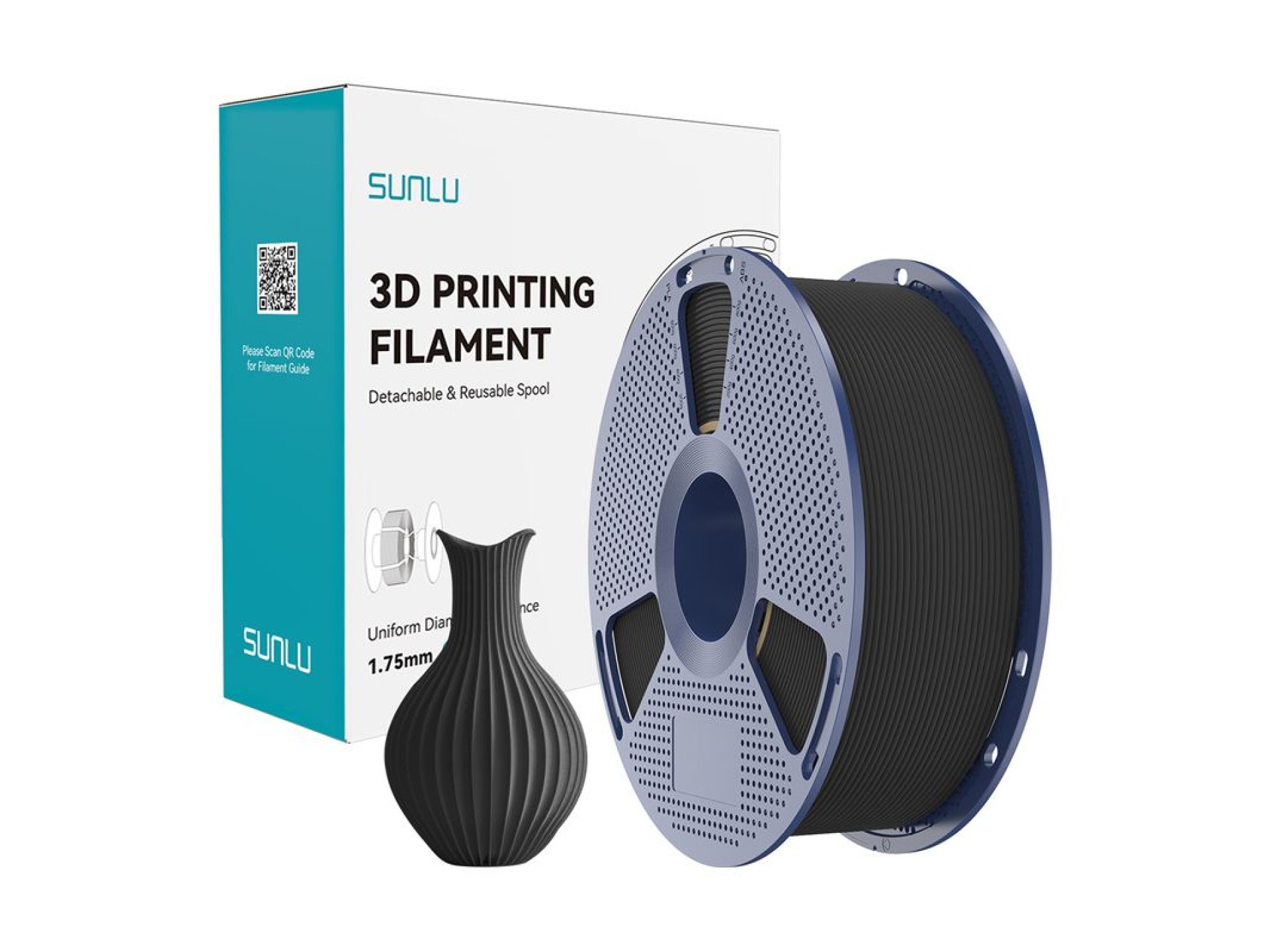 Sunlu PLA Classic Black Filament 1.75mm 1KG