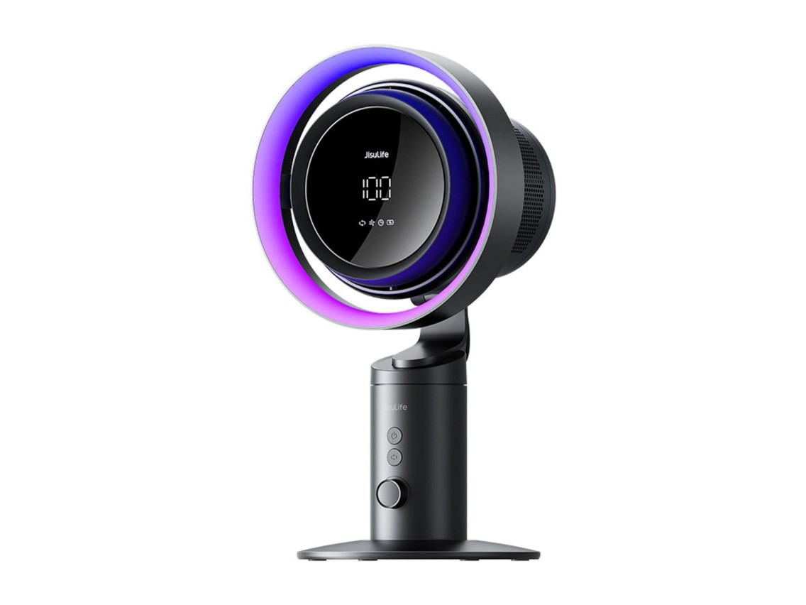 Ventilador de mesa Jisulife Pro3 10000mAh com filtro - Cinza escuro