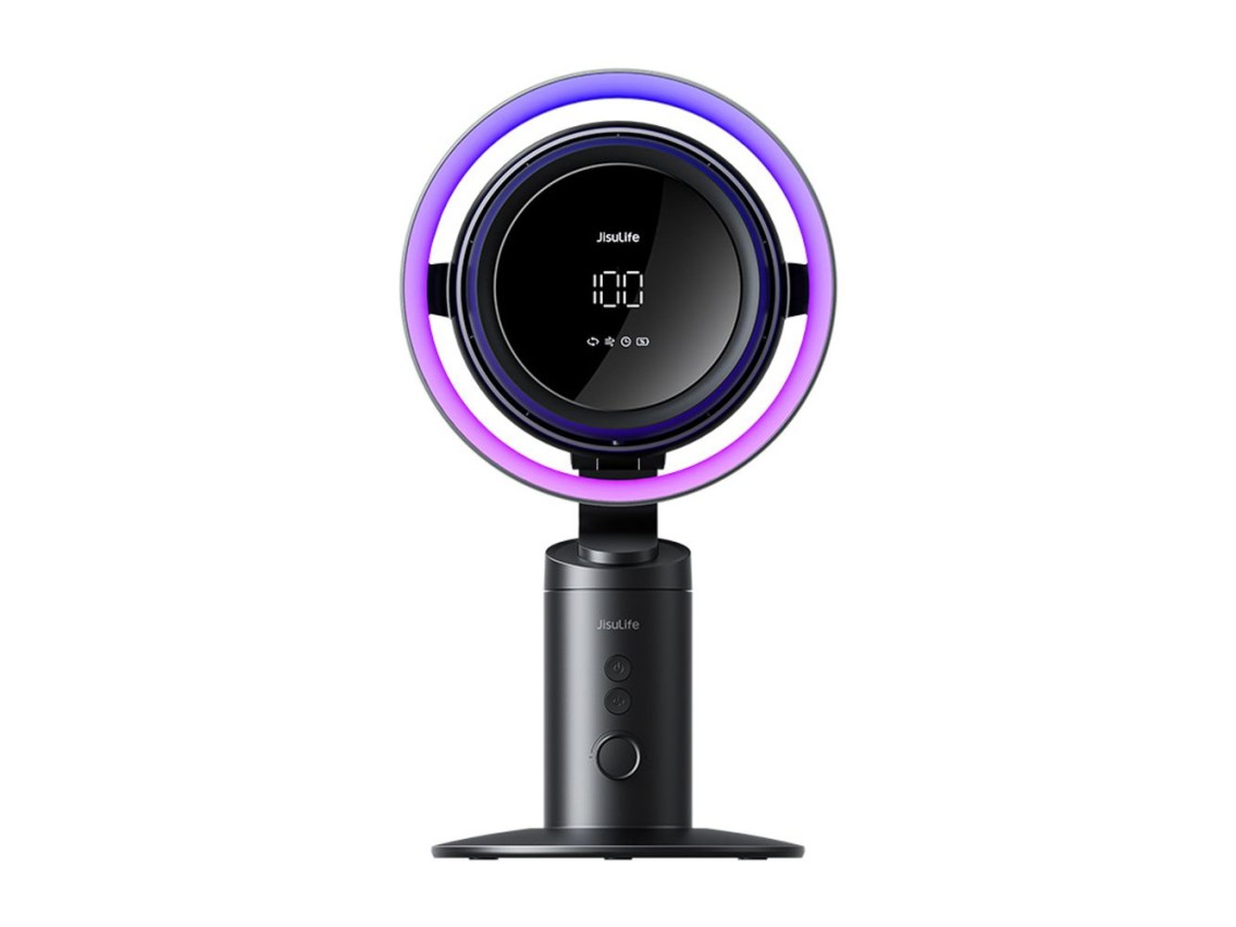 Ventilador de mesa Jisulife Pro3 10000mAh com filtro - Cinza escuro
