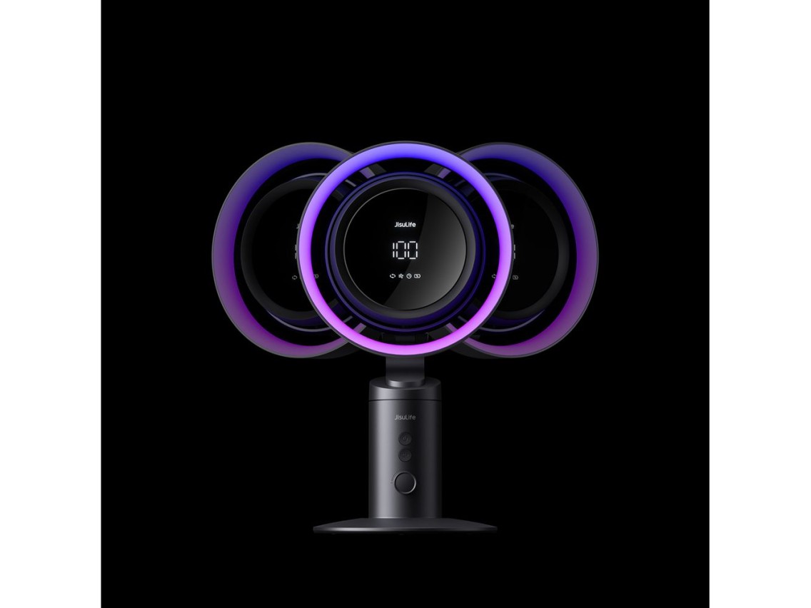 Ventilador de mesa Jisulife Pro3 10000mAh com filtro - Cinza escuro