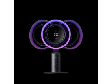 Ventilador de mesa Jisulife Pro3 10000mAh, tipo turbina, con filtro - Gris oscuro