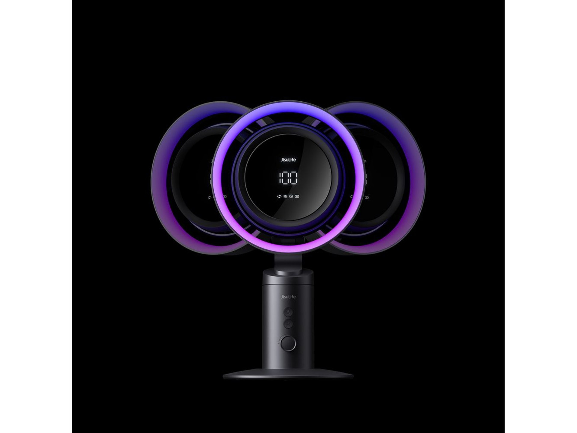 Ventilador de mesa Jisulife Pro3 10000mAh com filtro - Cinza escuro