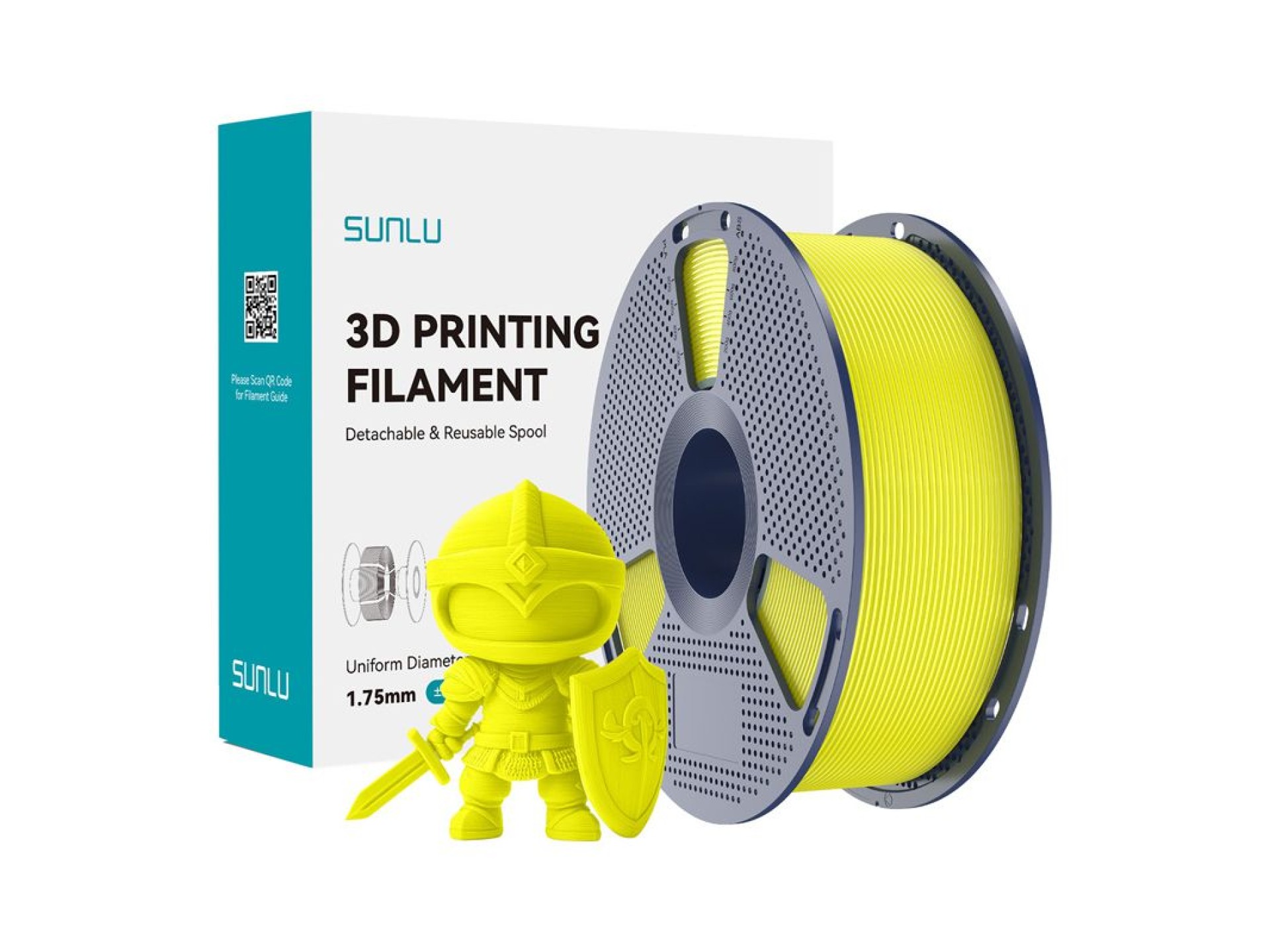 Filamento Sunlu PLA+ (Amarelo)