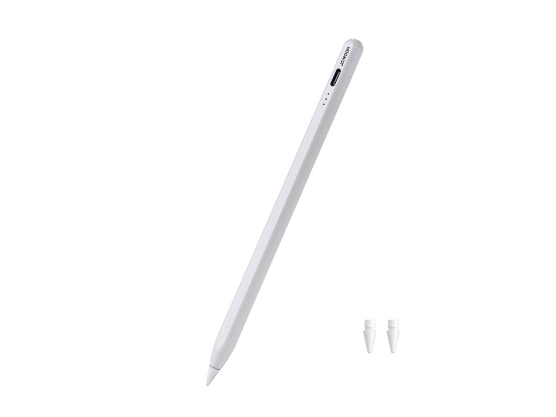 Caneta ativa Joyroom JR-X15 Pro com 2 pontas sobressalentes - Branca