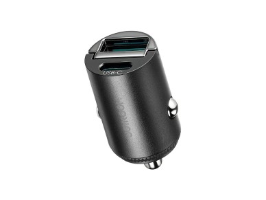 Cargador de coche Joyroom JR-CCN18 de 65 W con puertos USB-A y USB-C - Negro