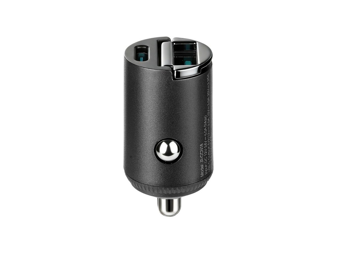 Cargador de coche Joyroom JR-CCN18 de 65 W con puertos USB-A y USB-C - Negro