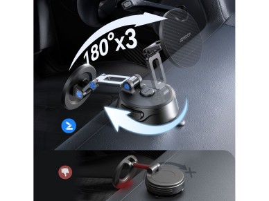 Soporte magnético para coche Joyroom JR-ZS51 con ventosa para parabrisas o salpicadero - negro Soporte magnético para coche Joyroom JR-ZS51 con ventosa para parabrisas o salpicadero - negro