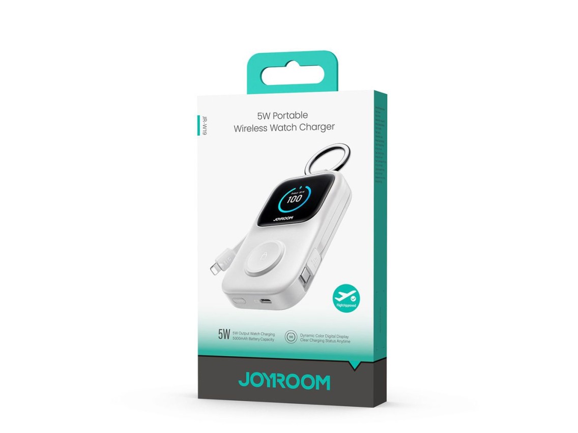 Joyroom JR-W19 5000mAh Powerbank with 5W Wireless Watch Charging - White