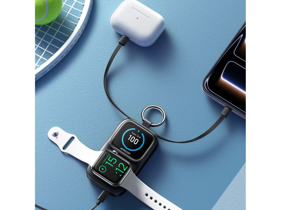 Batería externa Joyroom JR-W19 de 5000 mAh con carga inalámbrica de 5 W para relojes - Negra