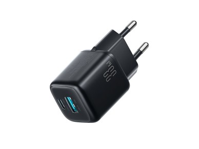 Joyroom JR-TG7 33W USB-A + USB-C Wall Charger with 60W USB-C to USB-C 1m Cable - Black Joyroom JR-TG7 33W USB-A + USB-C Wall Charger with 60W USB-C to USB-C 1m Cable - Black