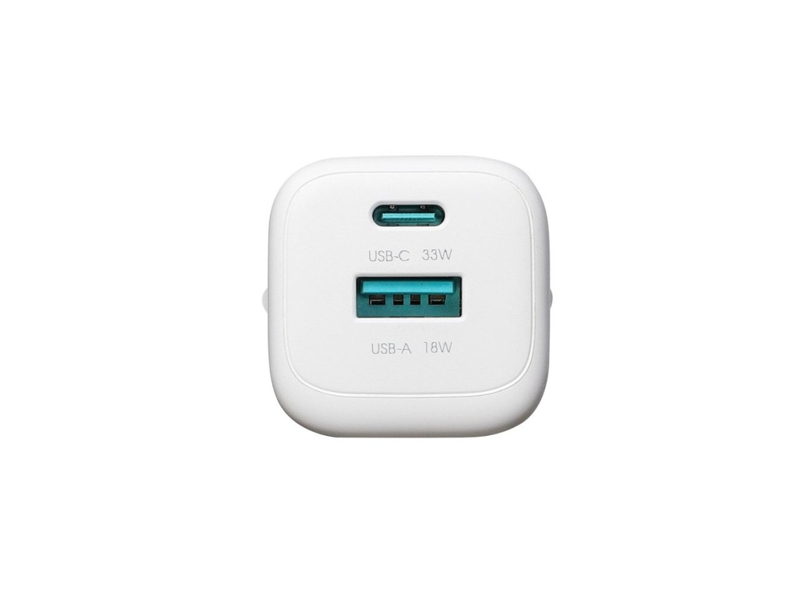 Carregador de parede Joyroom JR-TG7 de 33 W com portas USB-A e USB-C e cabo USB-C para USB-C de 60 W