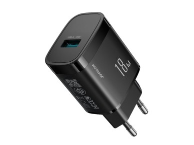Cargador de pared Joyroom JR-TF4 de 18 W con cable USB-A de 3 A a USB-C de 1 m - negro