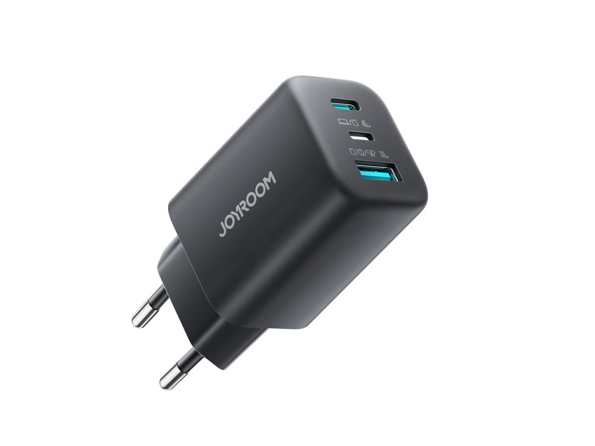 Joyroom JR-TO1 GaN 45 USB-C Lightning USB-A Wall Charger - Black