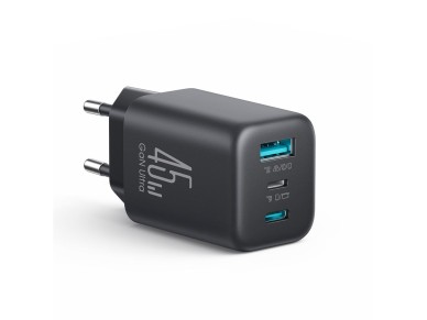 Joyroom JR-TO1 GaN 45 USB-C Lightning USB-A Wall Charger - Black Joyroom JR-TO1 GaN 45 USB-C Lightning USB-A Wall Charger - Black