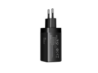 Carregador de parede Joyroom JR-TG10 65W GaN 2x USB-C + USB-A com cabo USB-C de 1,2m e potência de 1 Carregador de parede Joyroom JR-TG10 65W GaN 2x USB-C + USB-A com cabo USB-C de 1,2m e potência de 1