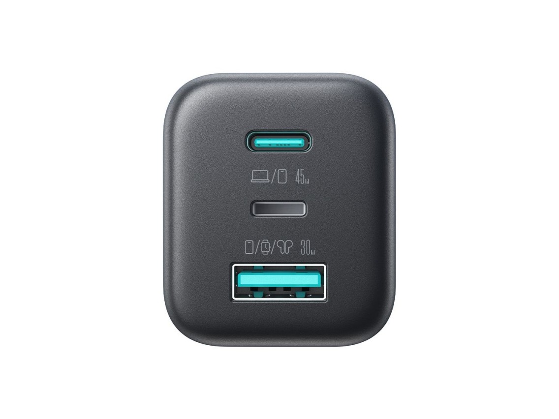 Joyroom JR-TO1 GaN 45 USB-C Lightning USB-A Wall Charger - Black