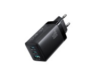 Carregador de parede Joyroom JR-TG10 65W GaN 2x USB-C + USB-A com cabo USB-C de 1,2m e potência de 1 Carregador de parede Joyroom JR-TG10 65W GaN 2x USB-C + USB-A com cabo USB-C de 1,2m e potência de 1