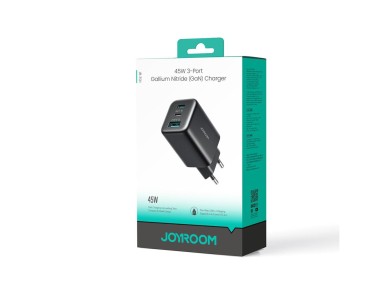 Joyroom JR-TO1 GaN 45 USB-C Lightning USB-A Wall Charger - Black Joyroom JR-TO1 GaN 45 USB-C Lightning USB-A Wall Charger - Black