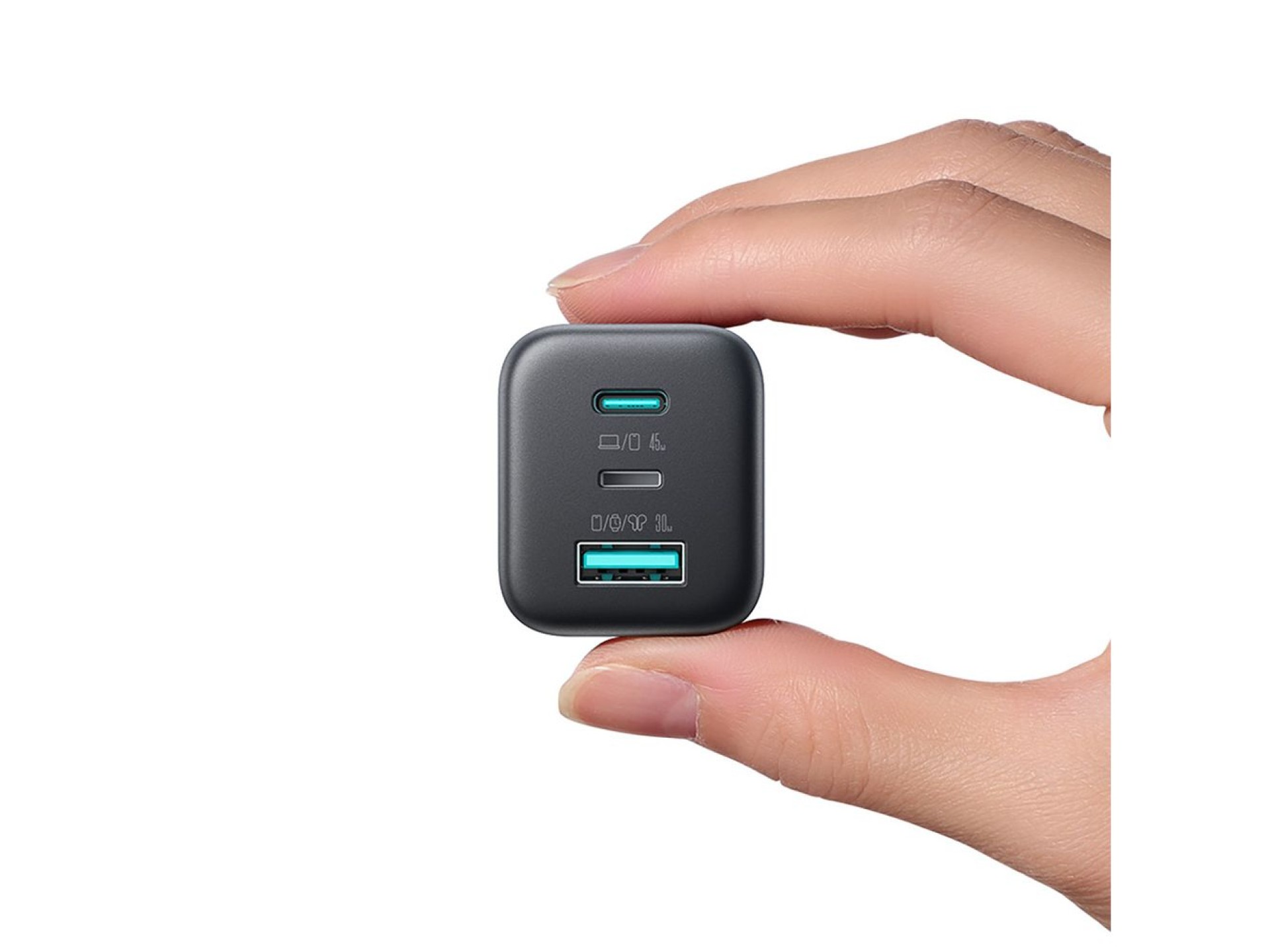 Joyroom JR-TO1 GaN 45 USB-C Lightning USB-A Wall Charger - Black