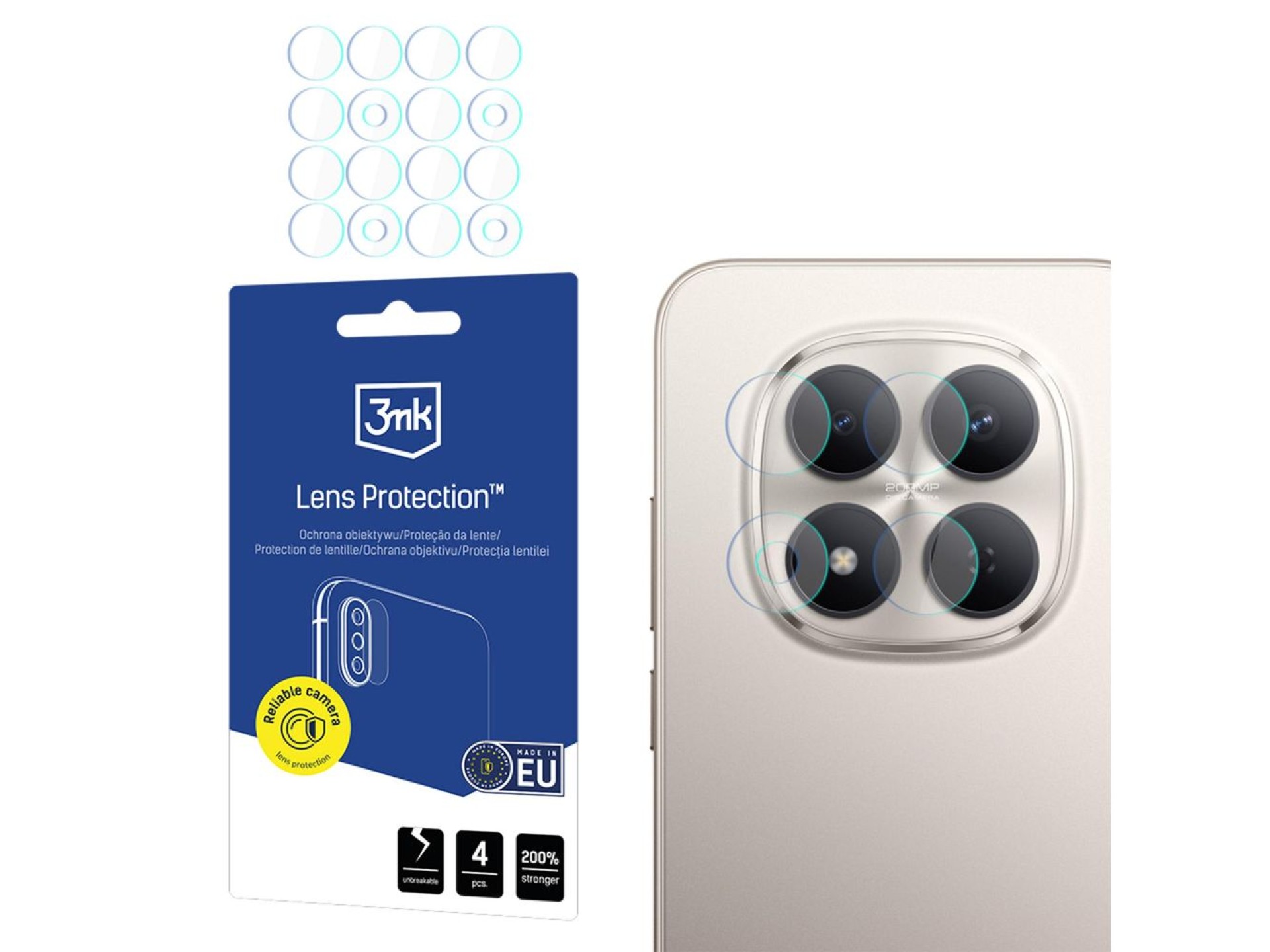 Lente de vidro híbrida 3mk Lens Protection™ para Xiaomi Redmi Note 15 Pro 5G