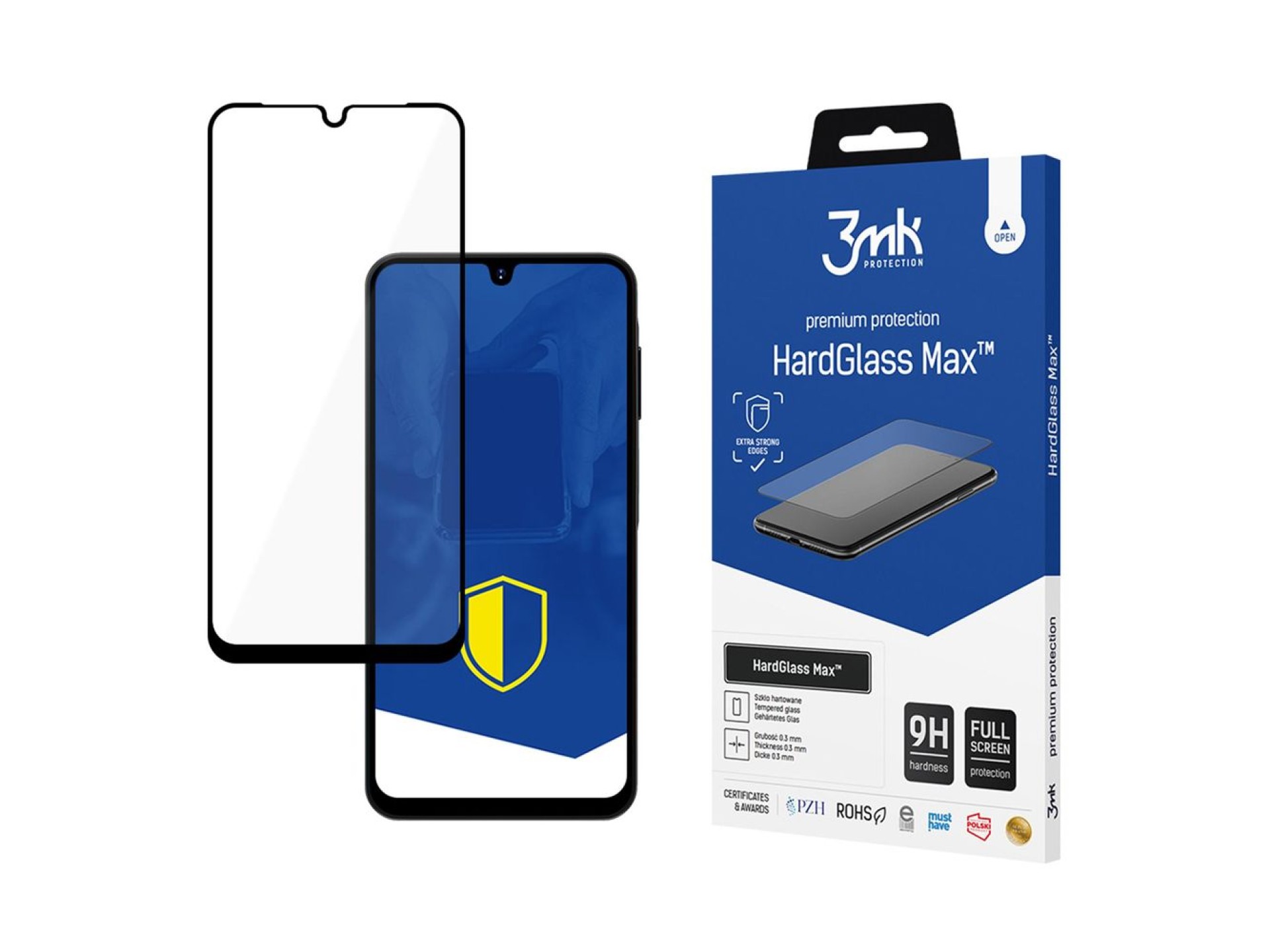 Protector de pantalla de cristal templado reforzado de 3 mk HardGlass Max negro para Samsung Galaxy