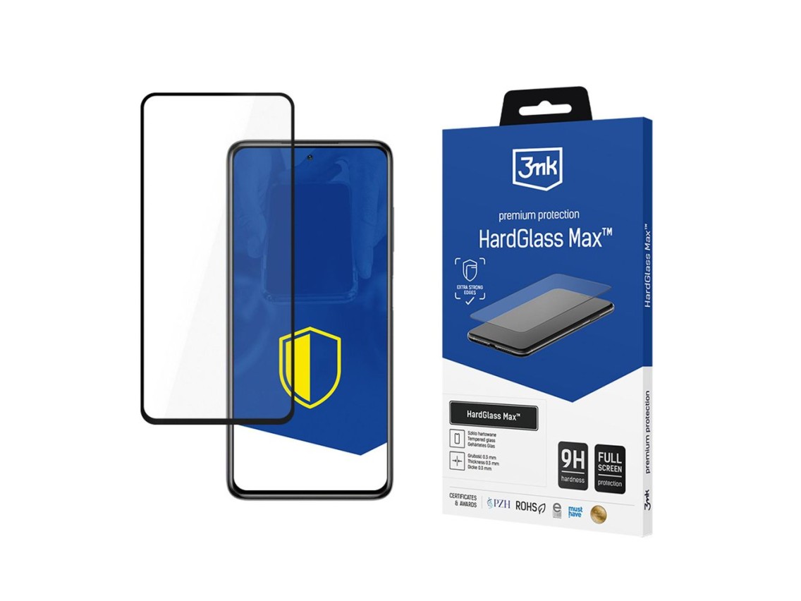 Reinforced full-screen tempered glass 3mk HardGlass Max Black for Xiaomi Poco X3