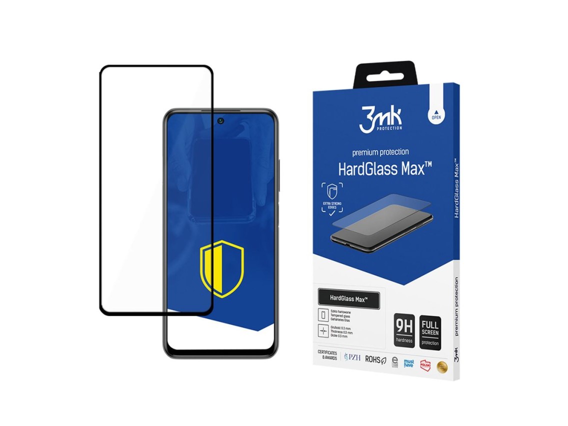 Protector de pantalla de cristal templado reforzado de 3 mk HardGlass Max negro para Xiaomi Redmi No