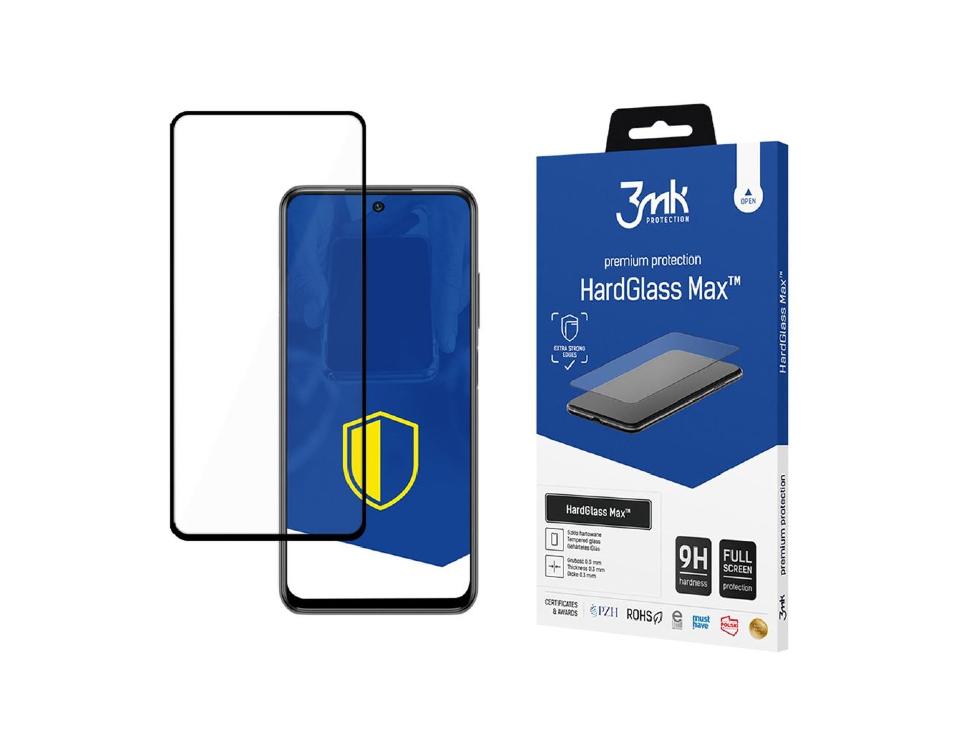 Protector de pantalla de cristal templado reforzado de 3 mk HardGlass Max negro para Xiaomi Redmi No