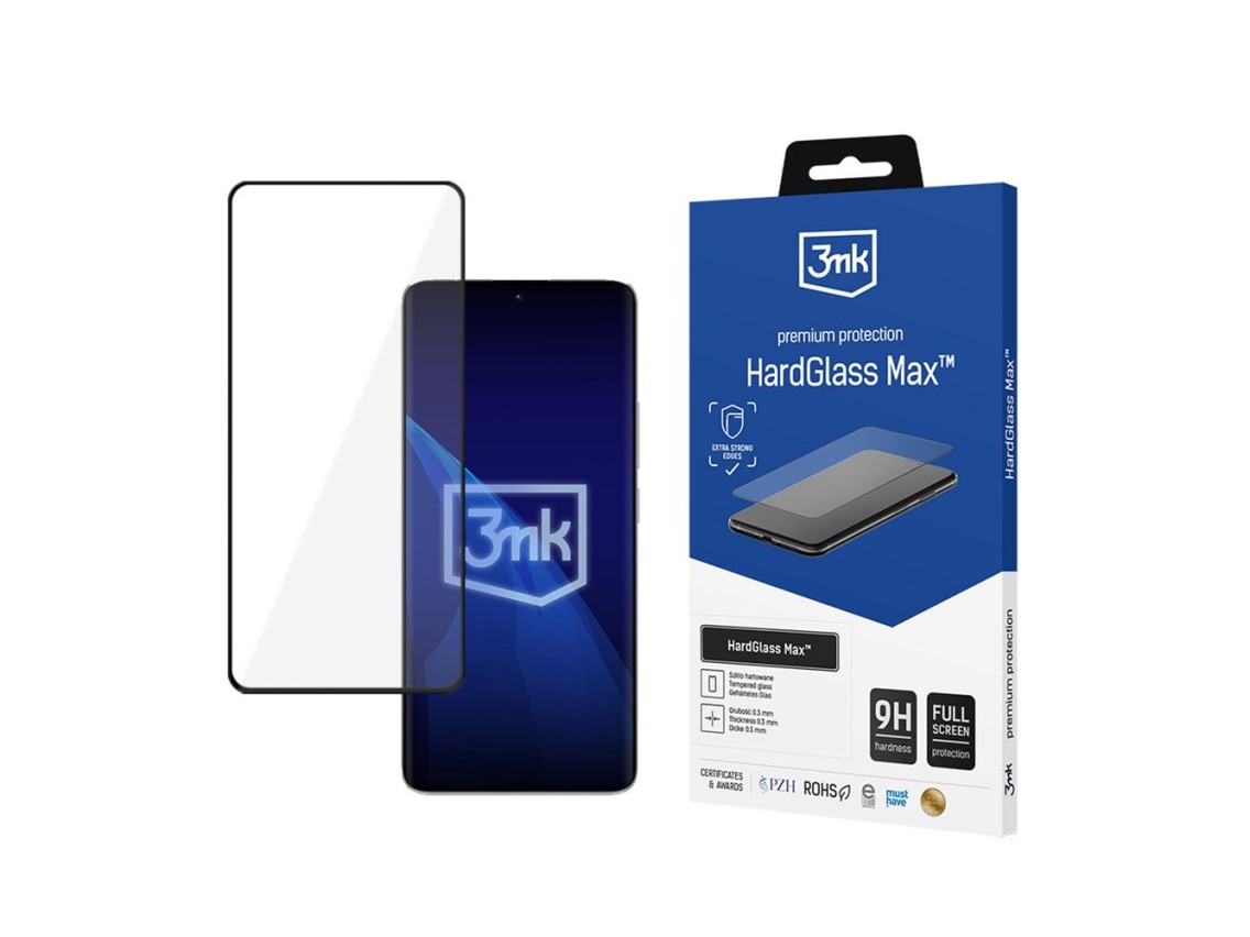 Protector de pantalla de cristal templado reforzado 3mk HardGlass Max negro para Xiaomi Redmi Note 1
