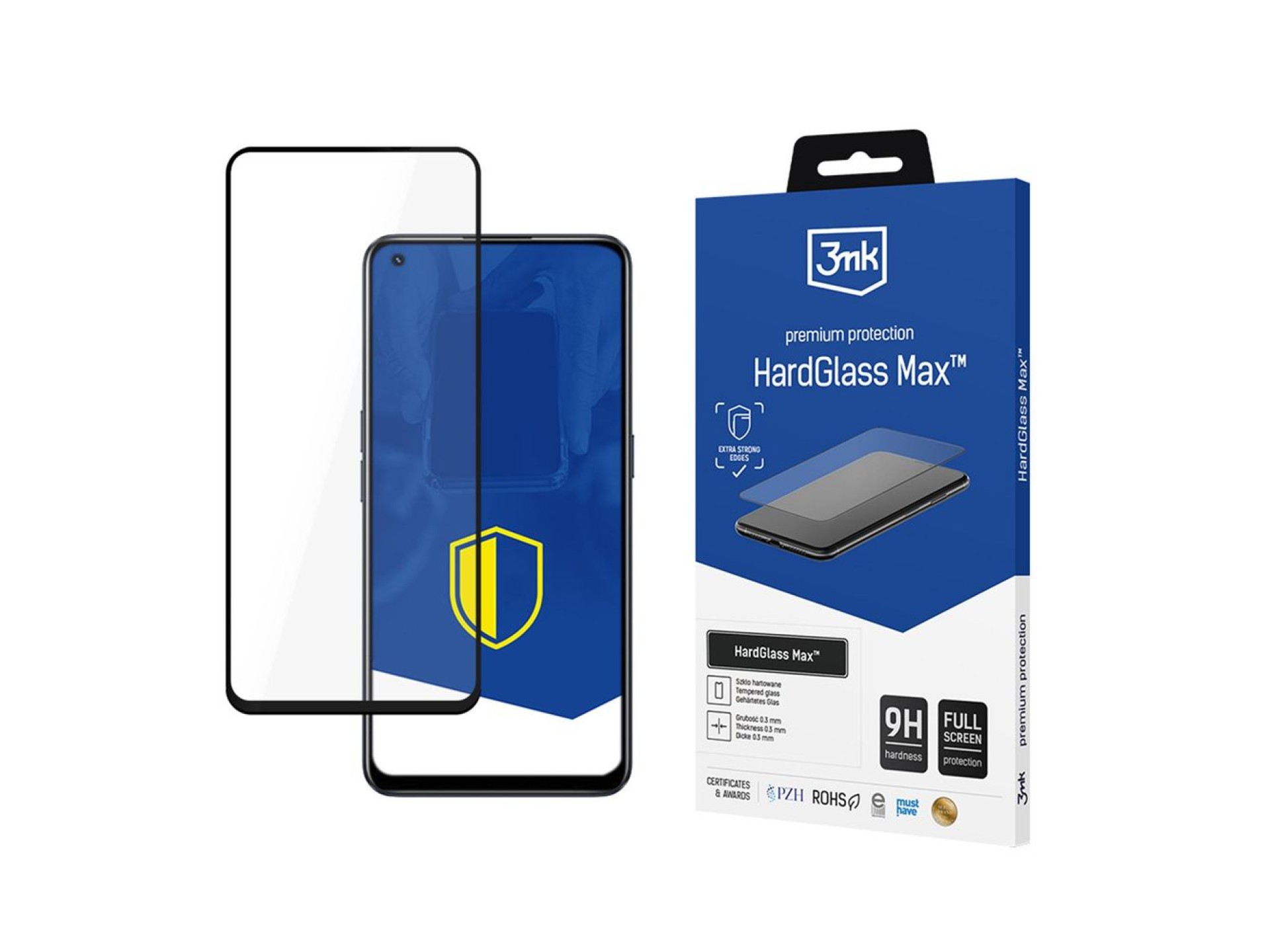 Cristal templado reforzado de cobertura total 3mk HardGlass Max negro para Xiaomi Realme 9 Pro
