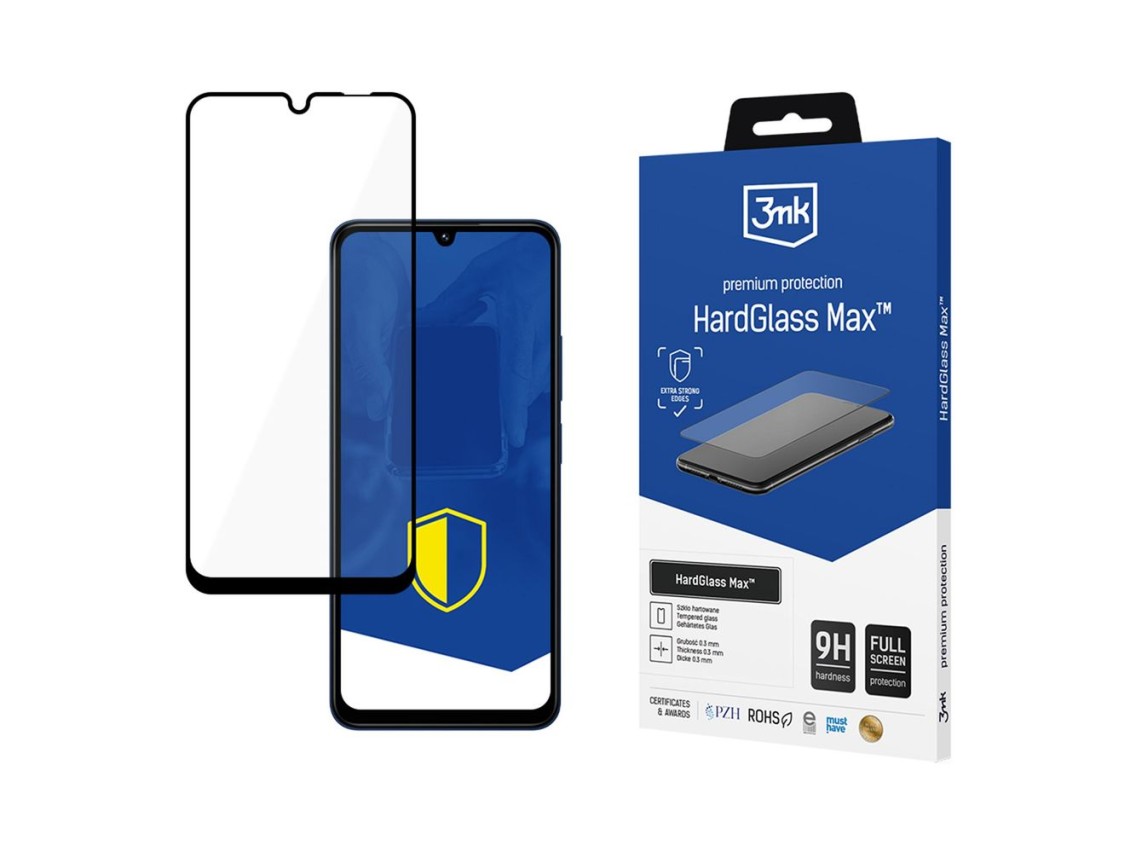 Reinforced Full Coverage Tempered Glass 3mk HardGlass Max Black for Xiaomi Redmi 14C / Poco C75 / Re