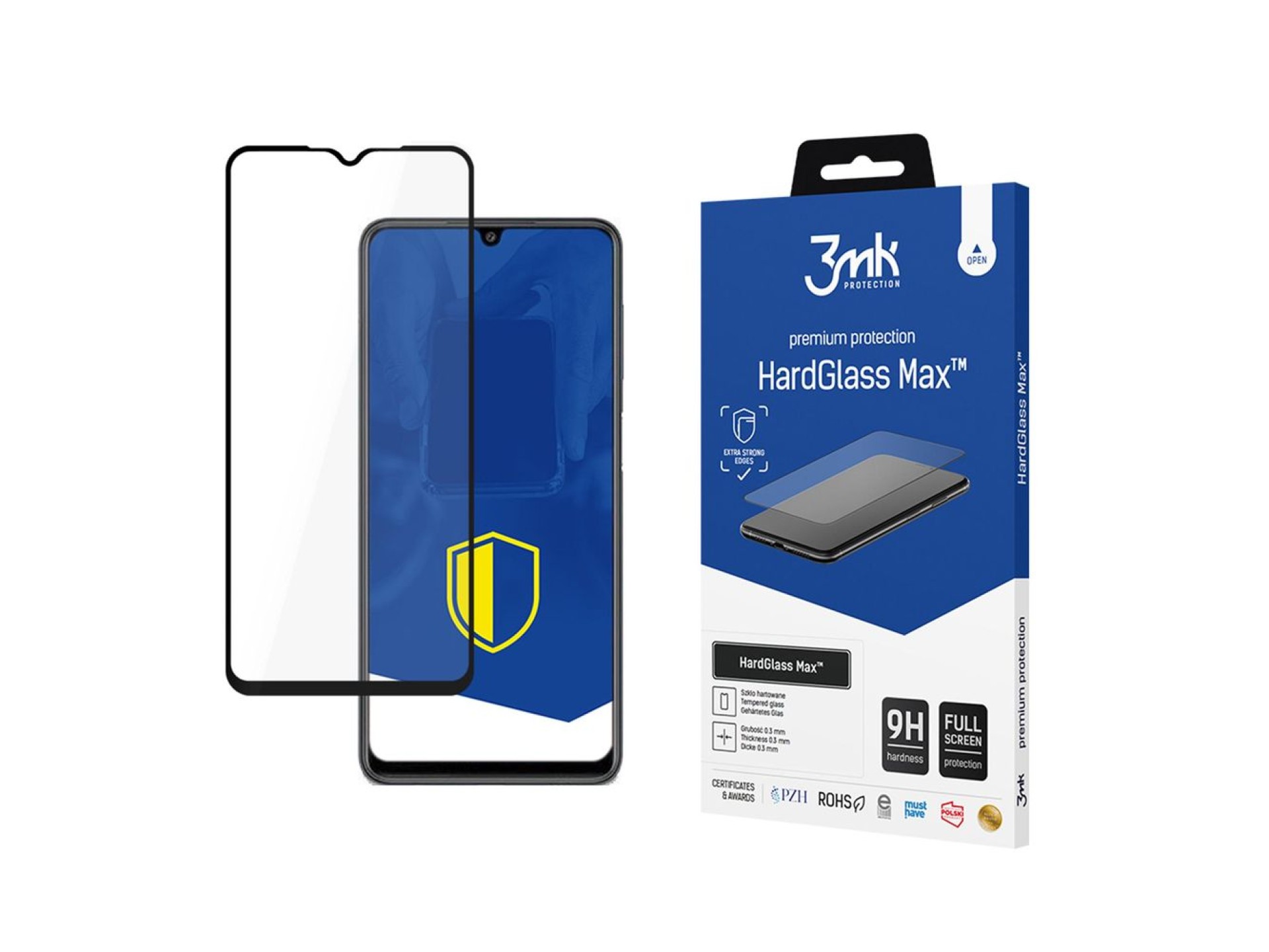 Película de vidro temperado reforçado de tela inteira 3mk HardGlass Max Black para Samsung Galaxy M2