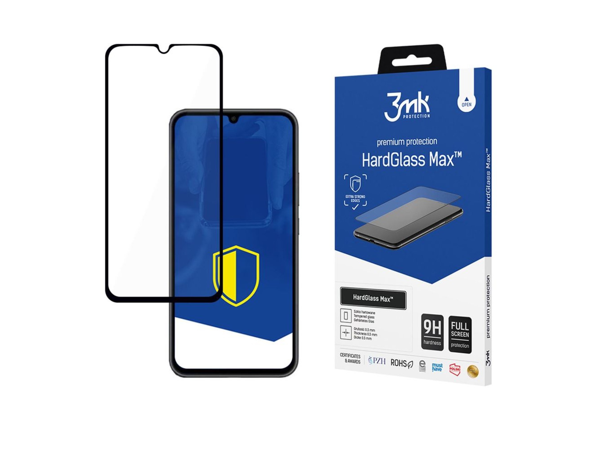 Cristal templado reforzado de cobertura total 3mk HardGlass Max negro para Samsung Galaxy A34 5G