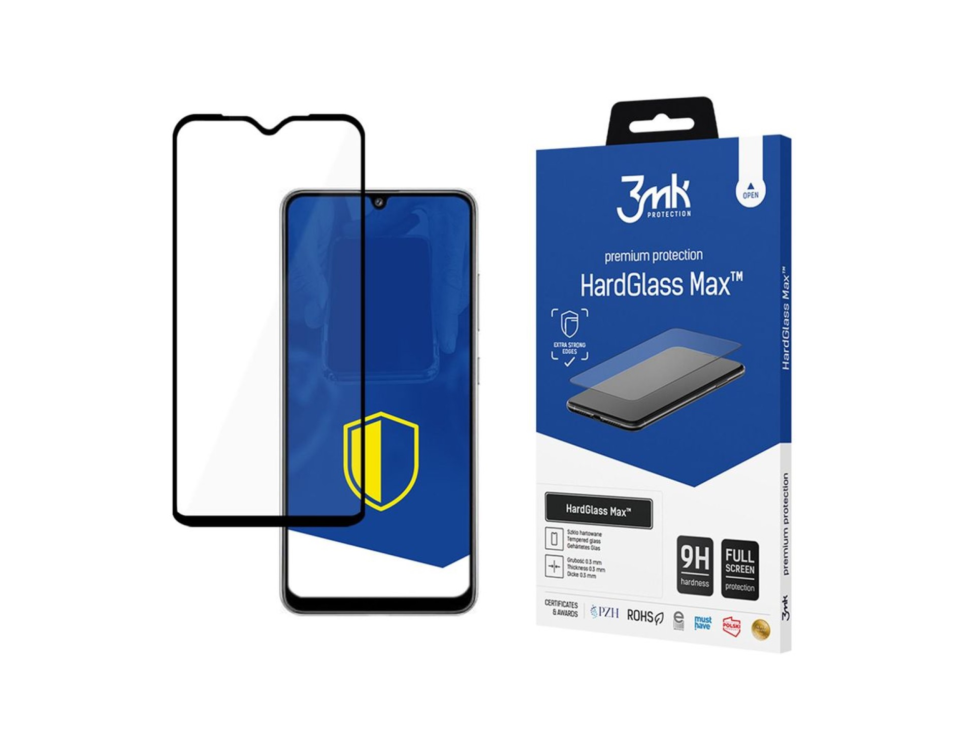 Protector de pantalla de vidrio templado reforzado de cobertura total 3mk HardGlass Max negro para S