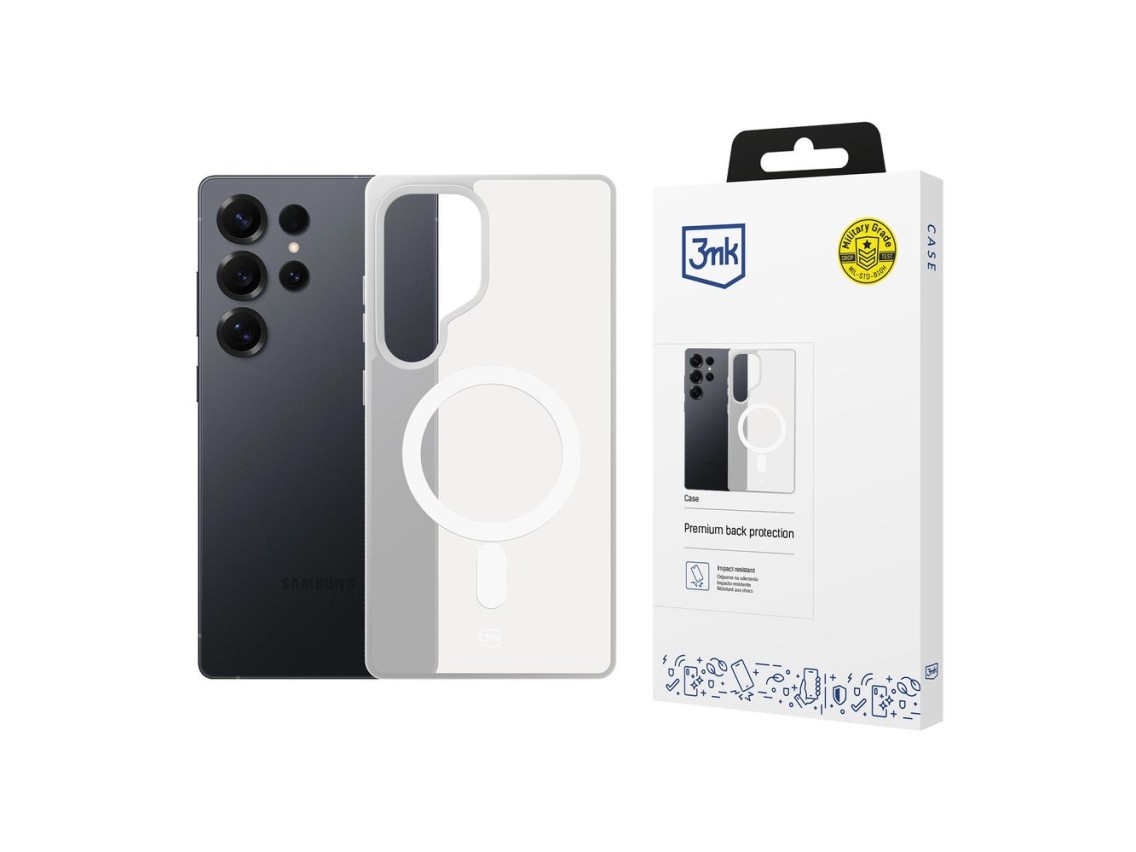 3mk Smoke MagCase for Samsung Galaxy S25 Ultra - White-Translucent