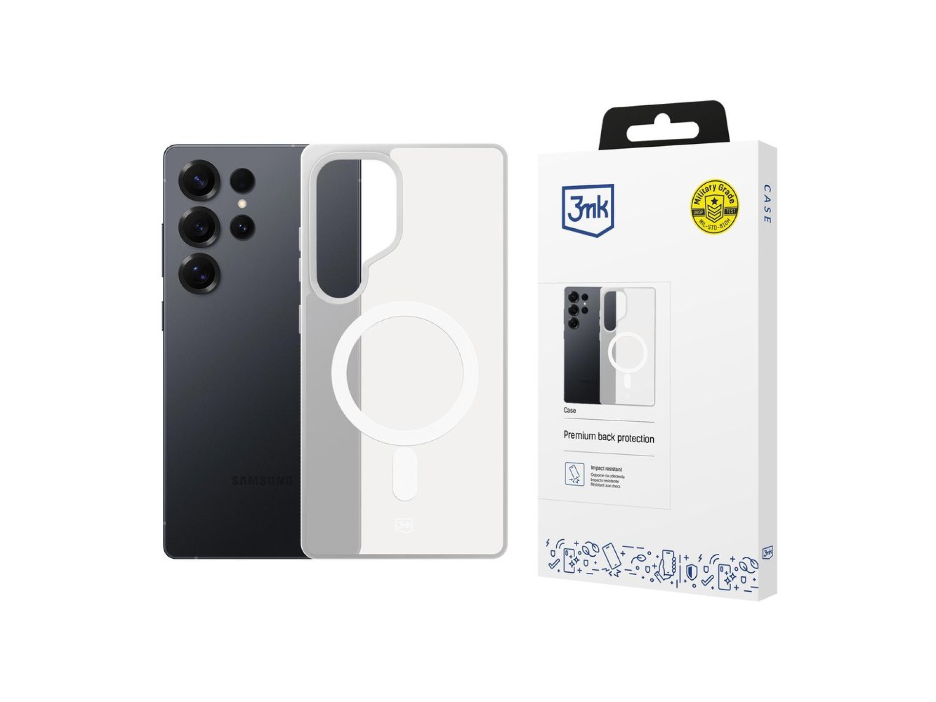 3mk Smoke MagCase for Samsung Galaxy S25 Ultra - White-Translucent