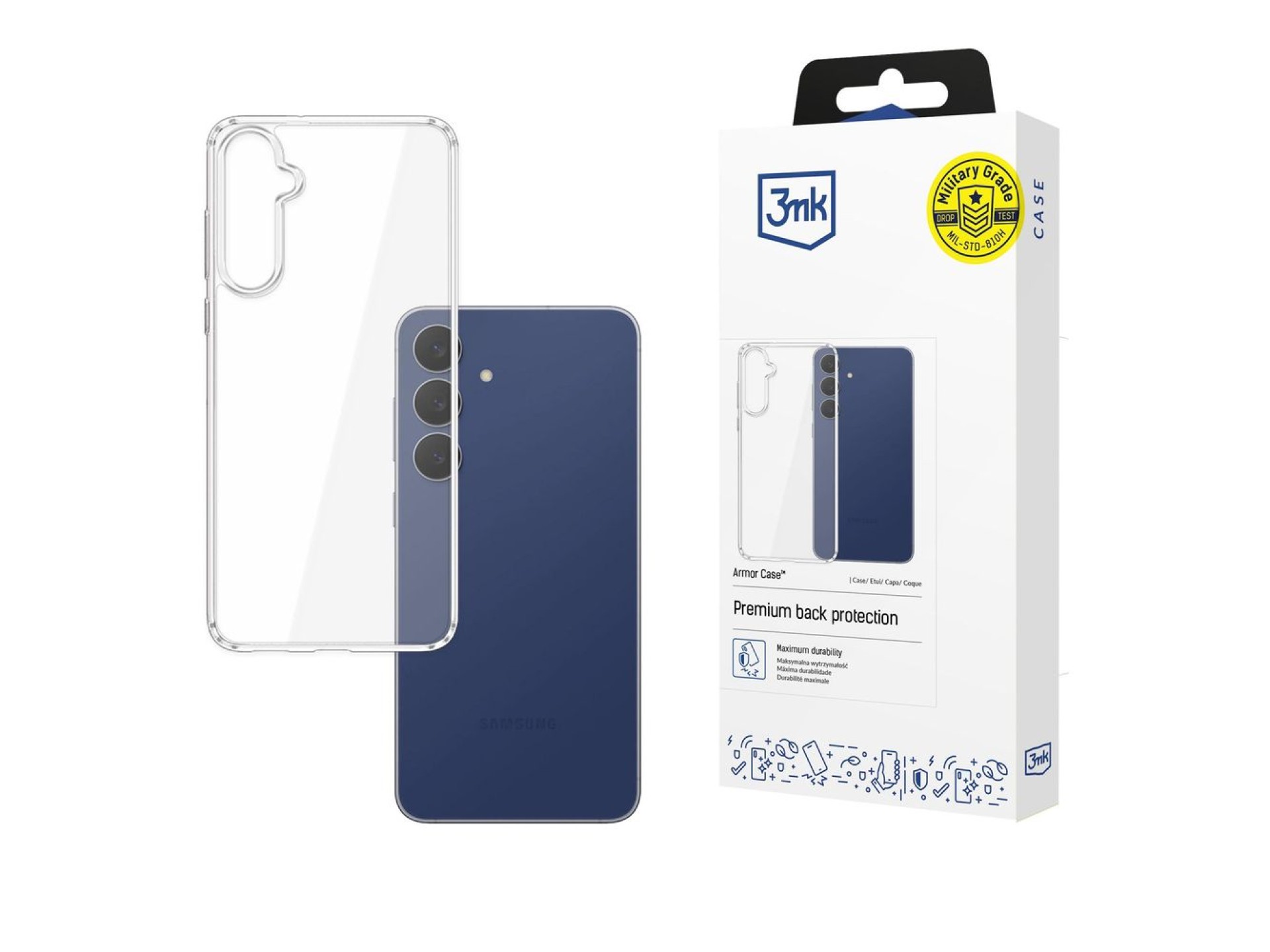 Funda protectora 3mk Armor para Samsung Galaxy S25 FE - transparente
