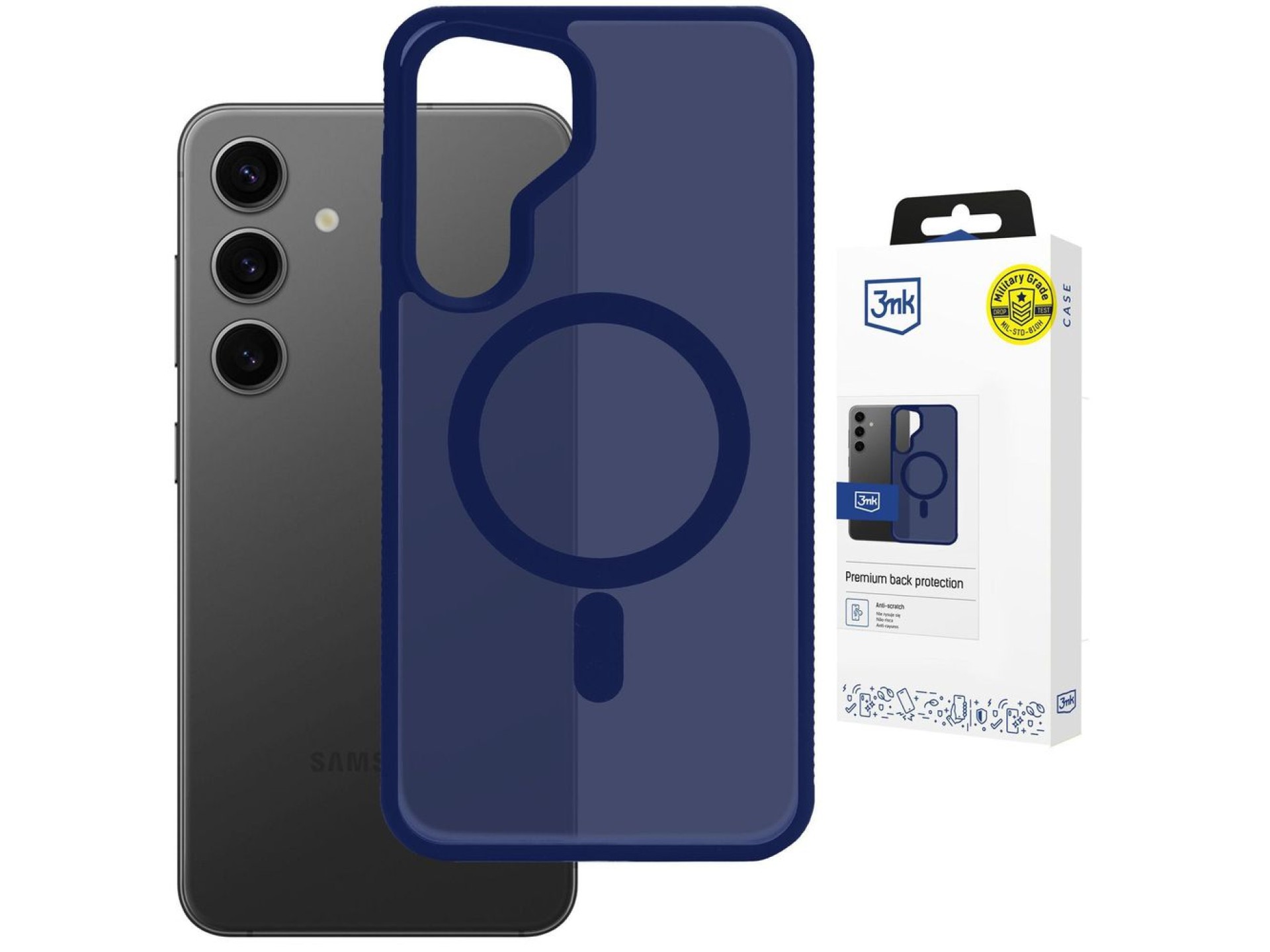 3mk Smoke MagCase para Samsung Galaxy S24 - Azul-Translúcido