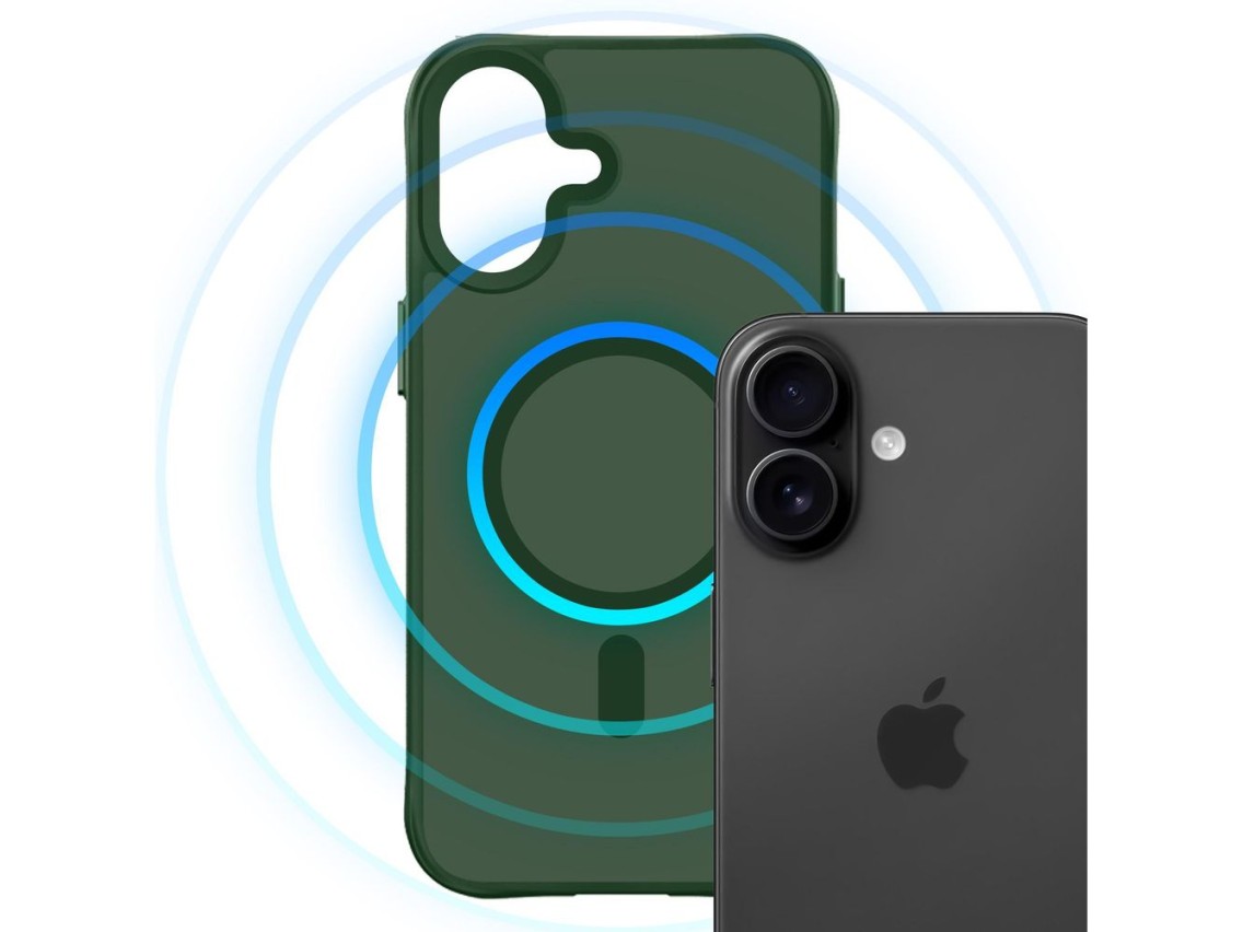 Capa MagCase 3mk Smoke para iPhone 16 - Verde Translúcido