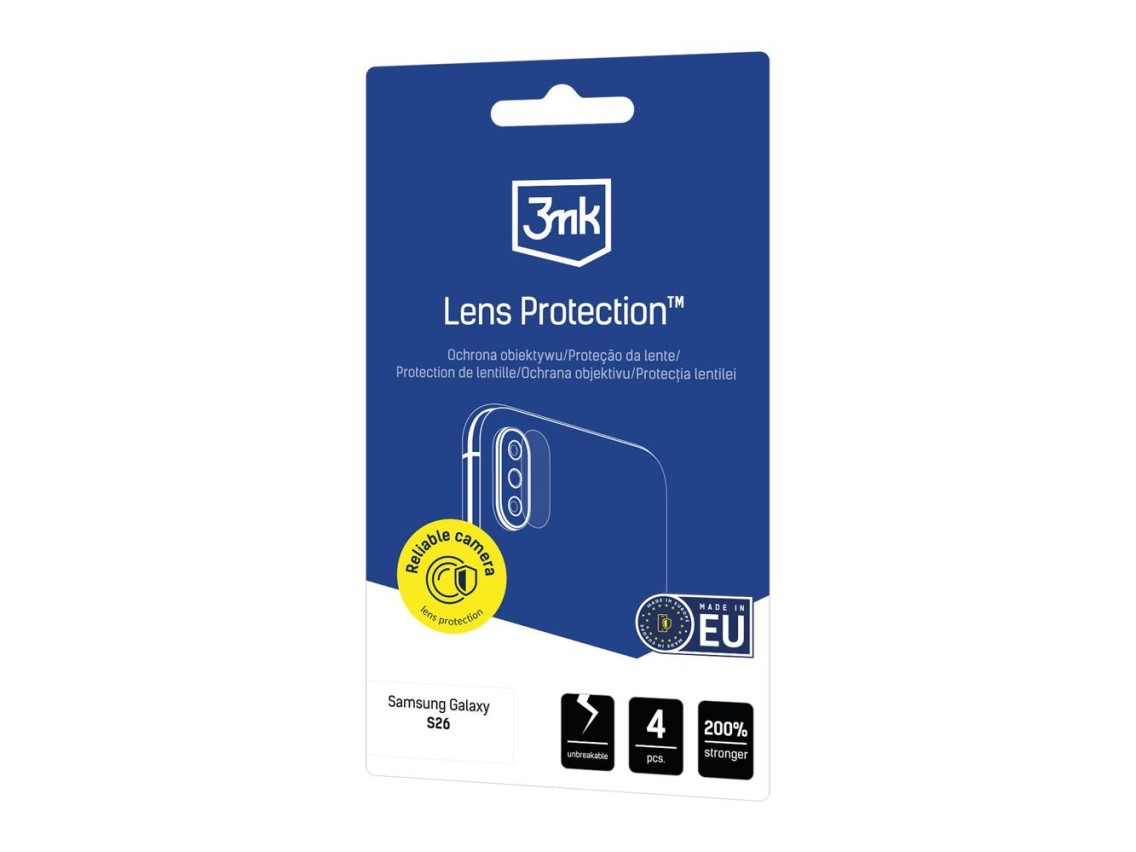 Película de proteção de lente híbrida 3mk para a lente da câmera do Samsung Galaxy S26.
