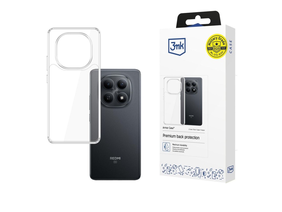 Capa protetora 3mk Armor para Xiaomi Redmi Note 15 4G/5G - Transparente
